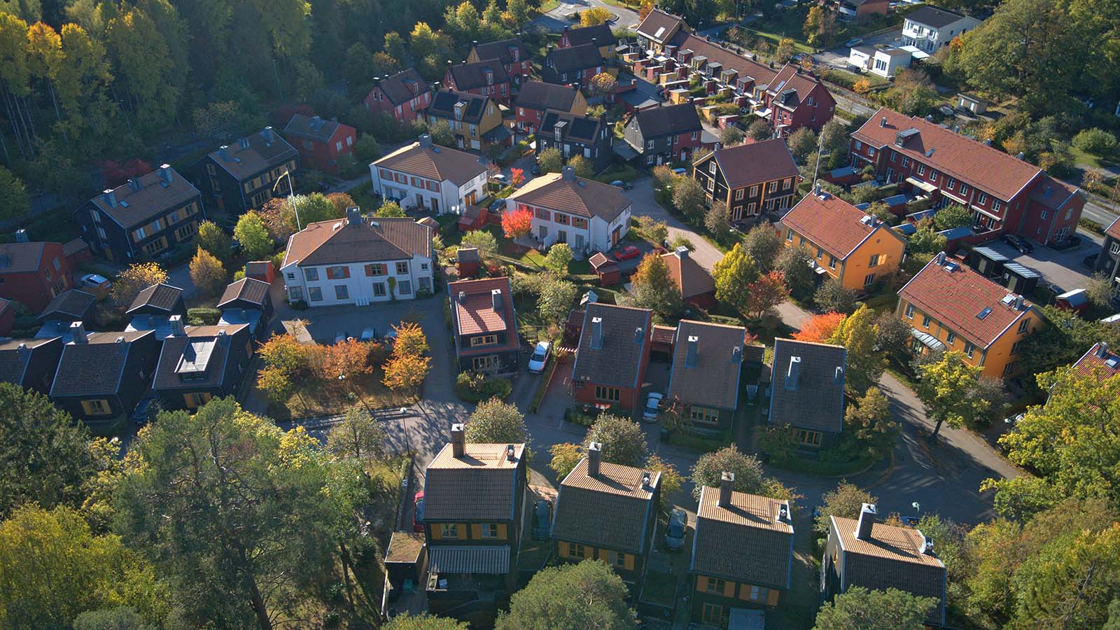 Villaområde sett från ovan
